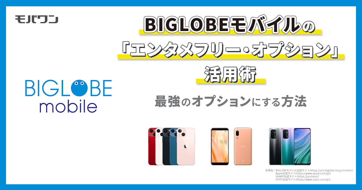 BIGLOBEモバイルの「エンタメフリー・オプション」活用術：最強のオプションにする方法