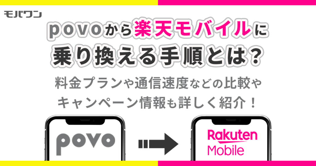 povo から 楽天モバイル 乗り換え　